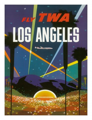 Fly TWA Los Angeles travel poster